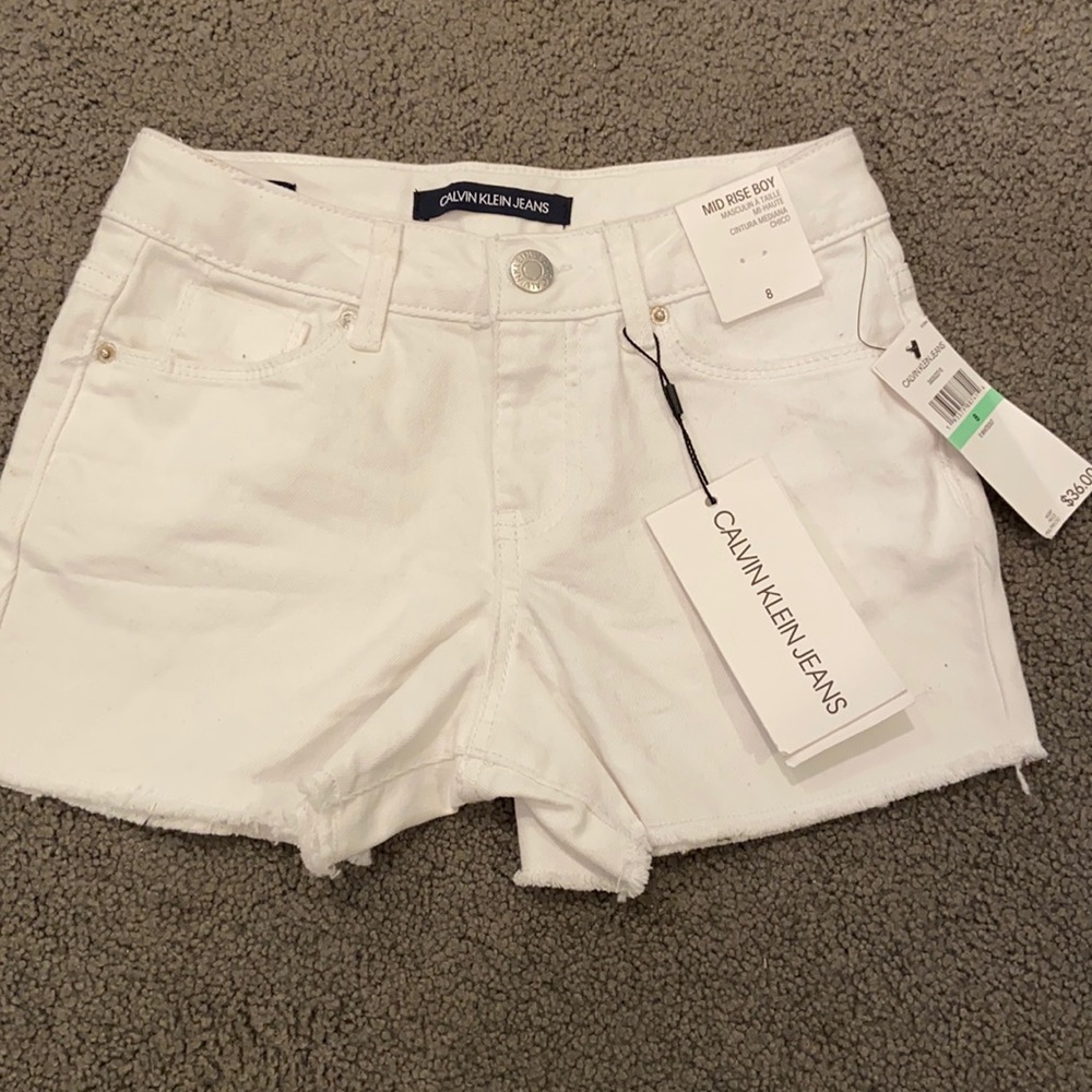 White Calvin Klein shorts